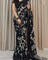 Sarees#Halfcotton Sarees # Floral printed # With Blouse Material #Dark Colors. 