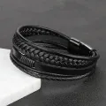 Men Genuine Leather Bracelets Multilayer Braided Rope Bracelets for Man Jewelry Bracelet Homme. 