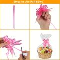 20/30/50pcs Large Cellophane Bags with Pull Bow Transparent Basket Colorful Bow Basket Making Holiday Packaging.