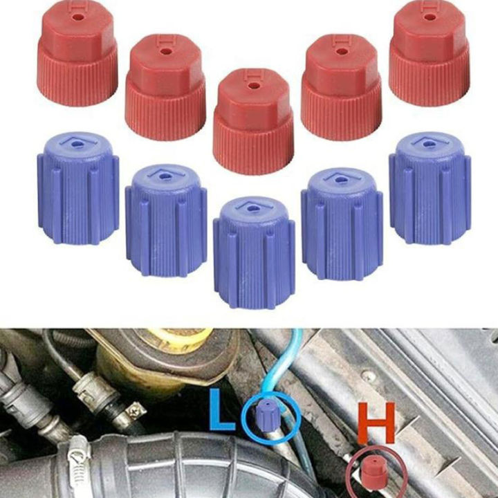 Car%20AC%20Charging%20Port%20Cap%20Kit%2010Pcs%20-%20R134a%2013mm/16mm%20Seal%20Covers%20for%20High%20&%20Low%20Pressure%20Side,%20Anti-Dust%20System%20Protection%20-%20Image%202