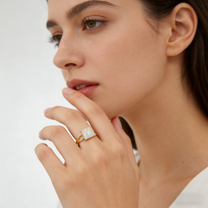 Unique%20%20for%20Her,Vintage%20Square%20White%20Opal%20Promise%20Minimalist%207-9%20Adjustable%20Open%20Ring%20for%20Women,Elegant%20Anniversary%20Jewelry%20-%20Image%205
