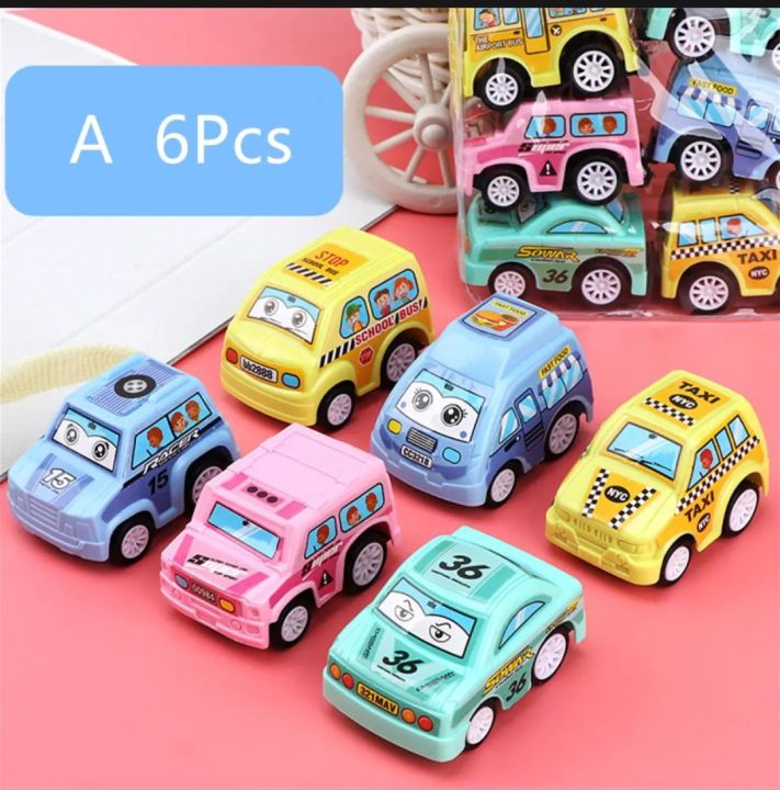 Mini Spring Driven Car-Plastic-6pcs