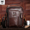 BULLCAPTAIN Casual Fashion Men's Messenger Bag's Business Portable Handbag Man Leather Shoulder Bag Mobile 6.5'' Phone Bags. 