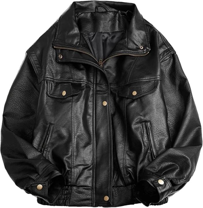 Leather Cargo Jacket Men