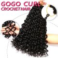 GoGo Curl Crochet hair for Black Women Short Beach Curl Bohemian Crochet Braids Natural Black Deep Wave synthetic hair. 