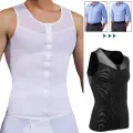 Mens Body Shaper Abdomen Slimming Shapewear Belly Shaping Corset Top Gynecomastia Compression Shirts WIth Zipper Waist Trainer. 
