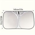 Foldable Car Sunshade With Hollow Design Upgraded Thick Titanium Silver For Front Windshield Reflective And Insulated Sunshade W. 