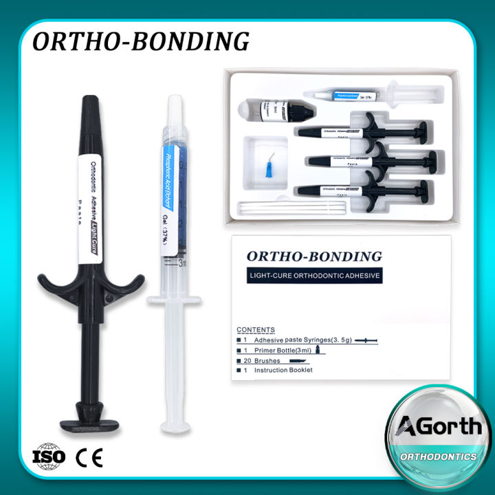 Dental Orthodontic Adhesive Light-cure Kit Etchant Acid Gel Light-Cure Paste Light-cure Primer For Bonding Brackets Braces