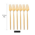 6Pcs Mirror Dinner Forks Cutlery Gold Stainless Steel Fork Flatware Kitchen Silverware Western Dinnerware Restaurant Fork Set. 