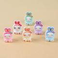 Cute flocked gradient rabbit blind box accessory, trendy toy, blind box, blind bag, keychain, desktop birthday . 