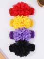 4pcs/set 5.3'' Baby Girls Big Chiffon Flower Headbands Soft Strecth Hairband Lovely Headwrap Newborns Infants Hair Accessories. 