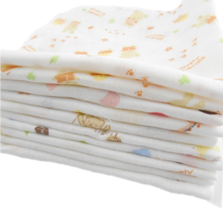 10pcs%20Pack%2031*31cm%20100%25%20Cotton%20Gauze%20Newborn%20Baby%20Infant%20Cartoon%20Face%20Hand%20Bathing%20Towel%20Bibs%20Feeding%20Square%20Towels%20Handkerchief%20-%20Image%202