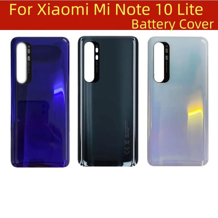 New Cover 6.47"For Xiaomi Mi Note 10 Lite Battery Cover Rear Glass Door Housing M2002F4LG Mi Note10 Lite Back Battery Cover