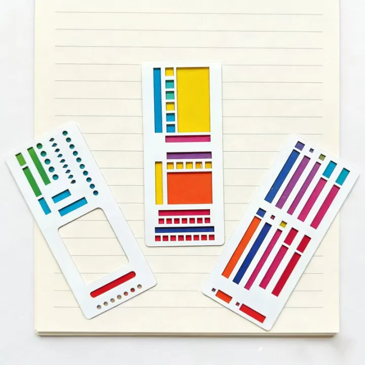 3/9%20Pack%20Handmade%20Flexible%20Record%20Template%20%E2%80%93%20Multifunctional%20Mylar%20Stencils%20for%20Journal/Scrapbooking/Daily%20Planning%20&%20Drafting%20-%20Image%202