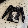 Hot Sale Y2K Polka Dot Rabbit Ears Card Holder 3-inch Photocard Holder Korean Style Bag Pendant.