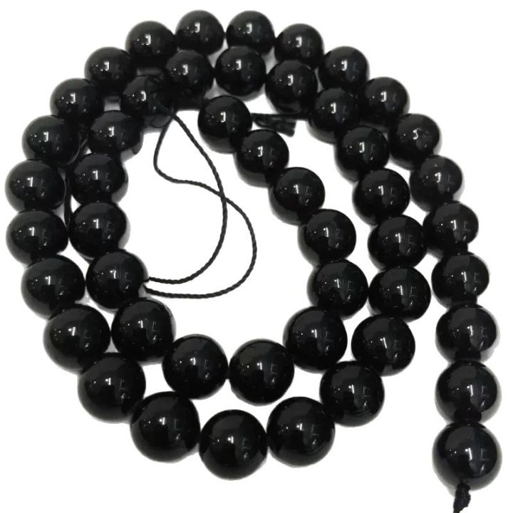 Natural%20black%20tourmaline%20round%20beads%20DIY%20bracelet%20necklace%20jewelry%20accessories%20-%20Image%205