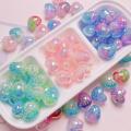 Multi-style Crack Star Love Bow Square with Holes UV Plated Two-color Beaded DIY Parts Pen Loose Bead Accessories Material. 