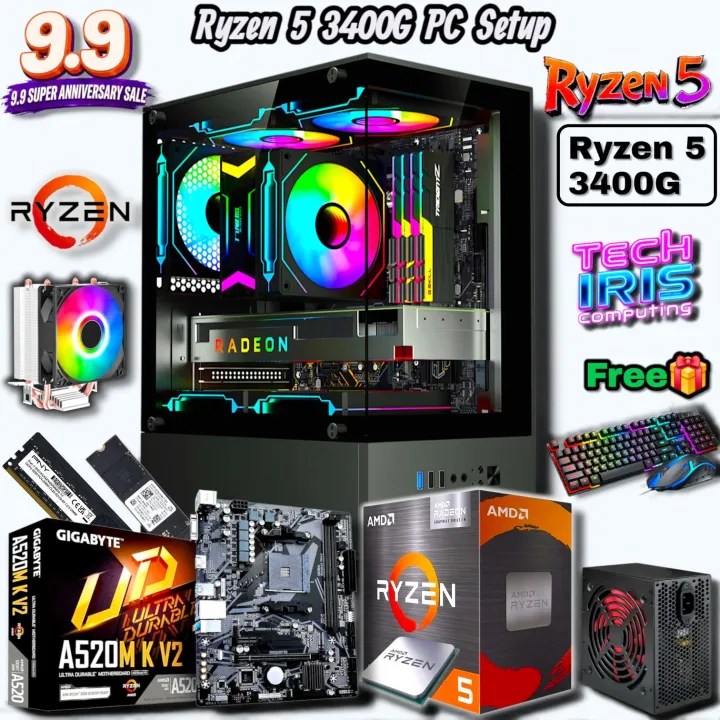 Ryzen%205%20Budget%20Hunt%20Gaming%20Editing%20PC%20Setup%20With%20A520/B550M%20Board,%208%20&%2016GB%20DDR4%20RAM/%20512GB%20&%20256GB%20Nvme%20Gaming%20CPU%20-%20Image%202
