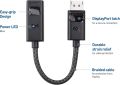 Cable Matters 8K DisplayPort 1.4 to HDMI 2.1 Adapter with 4K 120Hz / 8K 60Hz, 48 Gbps Unidirectional DisplayPort to HDMI 2.1 Cable Adapter in Black. 