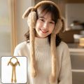 Winter women's earmuffs cute moving air bag rabbit ears.