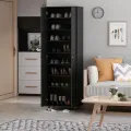 2 Door Modern Large Shoe Storage Cabinet with wheels, Troly Shoe Organizer/ Modern Almirah 2 Part Shoe Rack Large 8 Shoe Shelve 5x2 fit Shoe Rack.