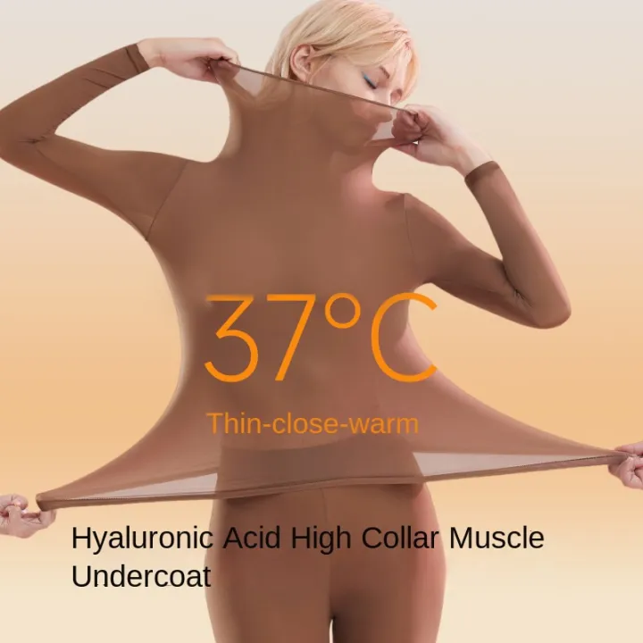 1%20set%20Stacked%20Collar%20High%20Collar%20Beauty%20Skin%20Suit%20High%20Elastic%20Long%20Sleeve%20Seamless%20Thermal%20Underwear%20Women's%20Base%20Layer%20sets%20-%20Image%202