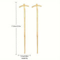 Long Snake Chain Earrings for Women Golden Glossy Arc Geometric Statement Minimalist Fashion Jewelry Gifts. 