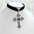 Punk Dazzle Goth detail Crucifix Black Zircon Jewelry Earrings Silver jewelry stylish gorgeous women's classic gift. 