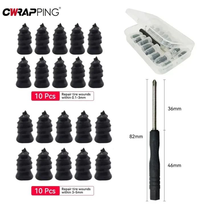 21-10Pcs Vacuum Car Tyre Repair Nail Set Universal Tire Screw Tubeless Repair Tools Kit Car Motorcycle Truck Accessories