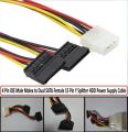 4 Pin IDE Male Molex to Dual SATA Female 15 Pin Y Splitter HDD Power Supply Cable. 