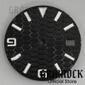 GRAMOCK 29mm Watch Parts Land Type Watch Dial Number Mark With Watch Hands Green Luminous Fit NH35 NH36 Movement 3 o'clock Date. 
