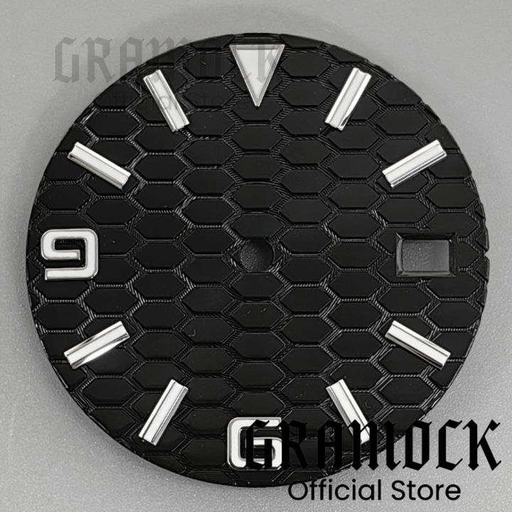 GRAMOCK%2029mm%20Watch%20Parts%20Land%20Type%20Watch%20Dial%20Number%20Mark%20With%20Watch%20Hands%20Green%20Luminous%20Fit%20NH35%20NH36%20Movement%203%20o'clock%20Date%20-%20Image%206