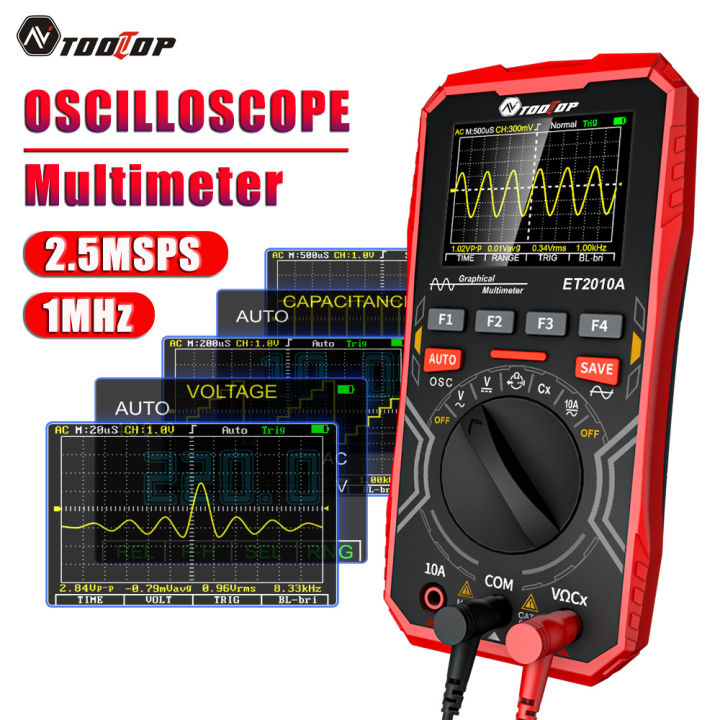Electronics Testing Tools TOOLTOP ET2010A 2 IN 1 Digital Oscilloscope Multimeter 2.5Msps 1MHz ...