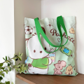 Kawaii Sanrio Canvas Bag Kuromi Hello kitty Cinnamoroll Women's Shoulder Bags Casual Large Capacity Shopping Bag. 