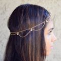 Women Head Jewelry Hair Chain Simple Shining Sequins Head Ornaments Pendant Head Chain Head.