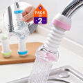 Pack of 2 & 1 Fan Faucet 360° Water-Saving Tap | Anti-Splash Sprayer Nozzle Filter Aerator Diffuser for Kitchen & Bathroom. 