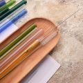 7 Pieces Glass Boba Straws Reusable Glass Drinking Straws Wide Clear Straws 12mm Clear Smoothie Straws for Bubble Tea Milkshakes. 