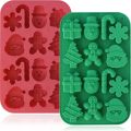 Silicone Christmas Chocolate Molds Snowflake Xmas Tree Gingerbread Man Candy Cookie Moulds DIY Baking Tool New Year Cake Decor. 