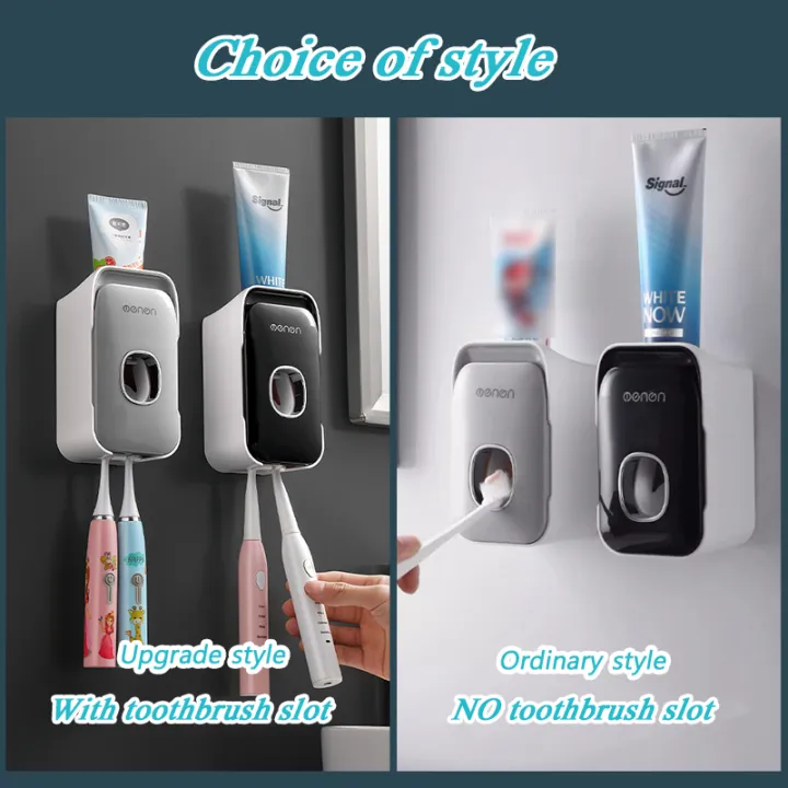 %EF%BB%BFMENGNI%20Toothpaste%20Dispenser%20Wall-Mounted%20Bathroom%20Toothpaste%20Squeezer%20Punch-Free%20Toothbrush%20Holder%20Rack%20manual%20operation%20-%20Image%203