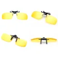 1Pc Car Night Safety Driving Glasses Clip On Sunglasses For Men Women Night Vision Glasses Anti-glare Driver Goggles Sunglasses. 