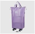 Trolley Large Capacity Folding Travel Bag | luggage bag with wheels Lightweight Waterproof Carry on Luggage Bag with Fixed Strap | Dry and Wet Separation Foldable Travel Duffel Bag. 