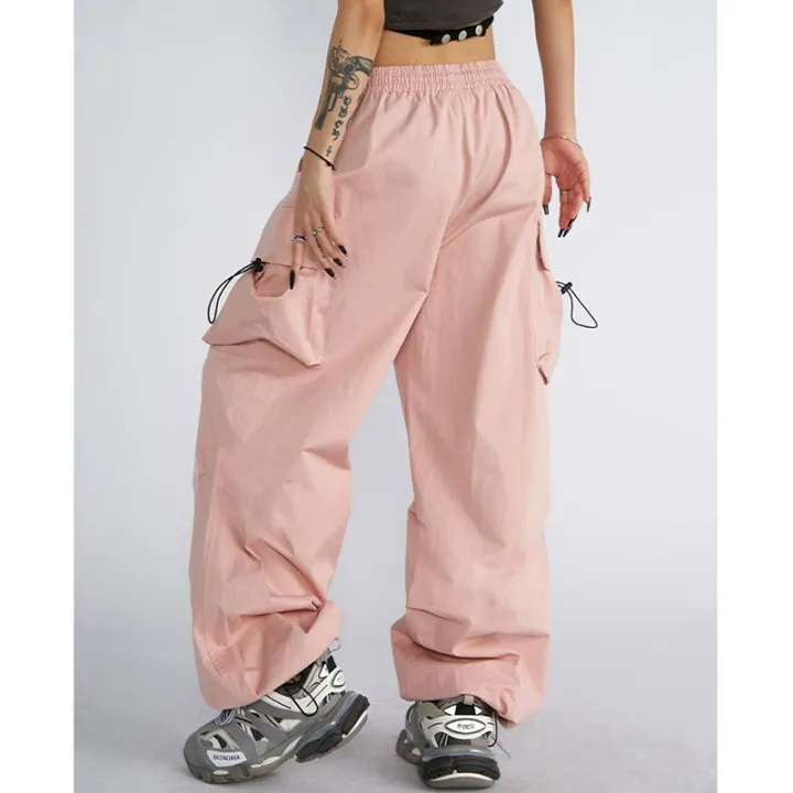 Big%20Size%20Female%20High%20Street%20Cargo%20Pants%20Lady%20Baggy%20High%20Waist%20Straight%20Leg%20Trousers%20Girls%20Classic%20Fashion%20Drawstring%20Pants%20-%20Image%204