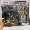 NECA Alien Vs Predator Action Figure Aliens vs Predator Grid Alien Xenomorph Translucent Model Toys 2pcs Desktop Collection Gift. 