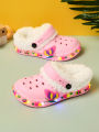 Autumn and winter fashionable, casual and comfortable home shoes for boys and girls with plush holes. 