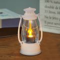  Vintage Wind Lamp, LED Candle Light Small Night Light Camping Light Bedside Hanging Light Table Light Atmosphere Light Electronic Candle Light (With 3 Pieces AG13 Battery Powered). 