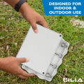 CILIA 1pc Waterproof Junction Box, IP55 Outdoor Electrical Box, Durable PC Plastic Enclosure for Indoor/Outdoor Use, No Openi. 