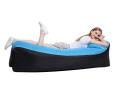 Air sofa inflatable sofa air bed inflatable sleeping bag banana mattress no need air pump easy to carry black stripe⛱⚡/Homeup. 