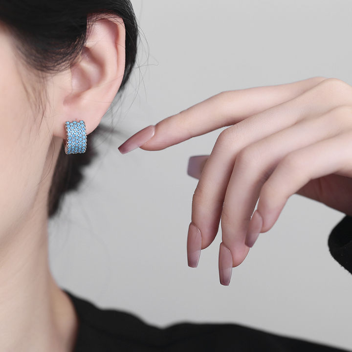 Luxury%20Simulated%20Blue%20Turquoise%20Round%20Hoop%20Earrings%20For%20Women%20Gold%20Silver%20Color%20Small%20Ear%20Buckle%20Wedding%20Jewelry%20Engagement%20Gift%20-%20Image%204