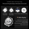 OLEVS 2875 Men's Watches Moon Phase Waterproof Business Classic Three Eyed Dial Quartz Watch for Man Genuine Date Wristwatch.