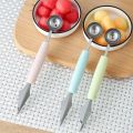 Double Stainless Steel Melo Fruit Spoons Kitchen Cut Watermelon Dig Ball Ice Cream. 
